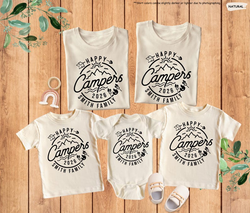 Custom Family Camp Shirt,Happy Campers 2026 Shirt,Family Camping Shirt,Camping Crew,Family Camping Trip,Family Matching Tee,Gift For Campers image 5