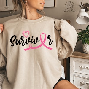 Breast Cancer Survivor Sweatshirt,Breast Cancer Sweater,Pink Ribbon Sweatshirt,Breast Cancer Awareness,Cancer Warrior Sweatshirt,Cancer Gift