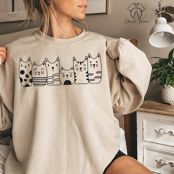 Cute Cats Sweatshirt, Cat Lover Gift, Cat Mom Sweater, Cat Lady Sweatshirt, Gift For Cat Owner, Animal Lover Sweatshirt, Pet Owner Gifts