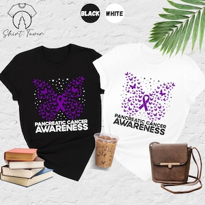 Pancreatic Cancer Butterfly Shirt, Pancreatic Cancer Awareness,Pancreatic Cancer Shirt,Purple Ribbon Shirt,Cancer Support Shirt,Survivor Tee