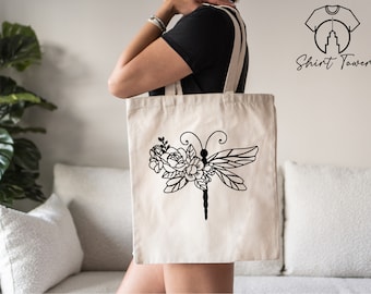 Butterfly Tote Bag, Floral Tote Bag, Aesthetic Tote Bag, Butterfly Lover Gift, Vintage Tote Bag, Cute Tote Bag, Shopping Bag, Reusable Bag