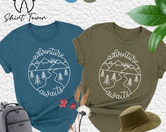 Adventure Awaits Shirt, Adventure Shirt, Camping Shirt, Hiking Shirt, Mountain Shirt, Nature Lover Shirt, Wanderlust Shirt, Outdoor Gifts