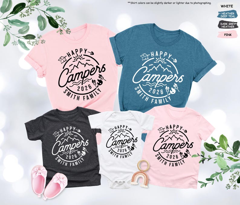 Custom Family Camp Shirt,Happy Campers 2026 Shirt,Family Camping Shirt,Camping Crew,Family Camping Trip,Family Matching Tee,Gift For Campers image 9