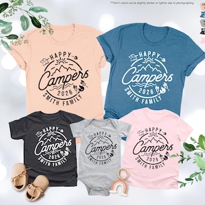 Custom Family Camp Shirt,Happy Campers 2026 Shirt,Family Camping Shirt,Camping Crew,Family Camping Trip,Family Matching Tee,Gift For Campers image 4
