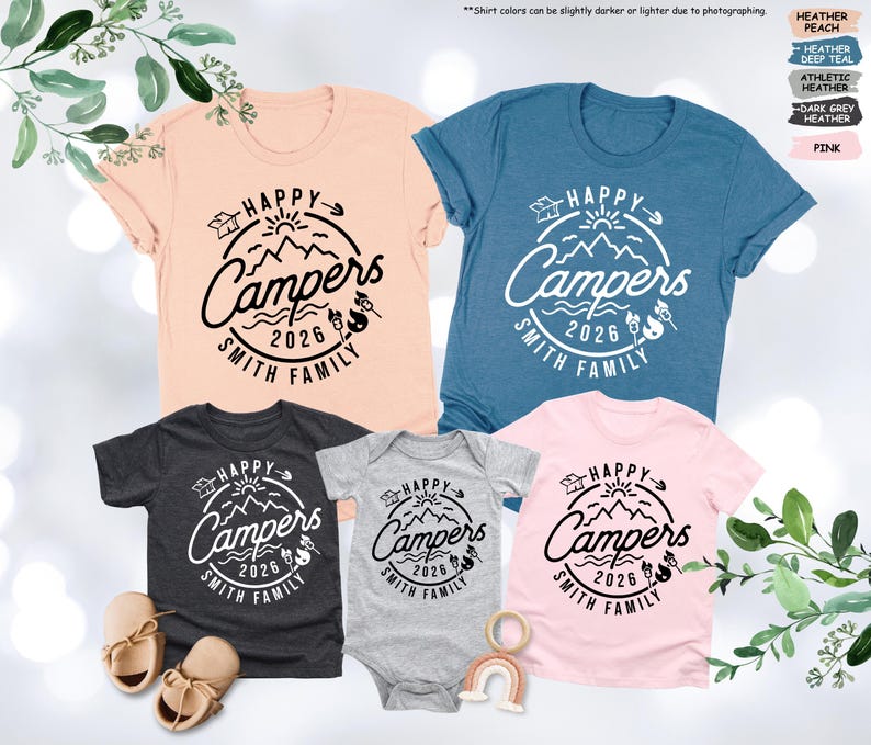 Custom Family Camp Shirt,Happy Campers 2026 Shirt,Family Camping Shirt,Camping Crew,Family Camping Trip,Family Matching Tee,Gift For Campers image 4