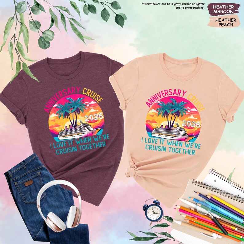 Anniversary Cruise 2026 Shirt, Cruise Anniversary Shirt, Wedding Anniversary Cruise Vacation Shirt, Matching Anniversary Gift, Couple Shirt imagen 4