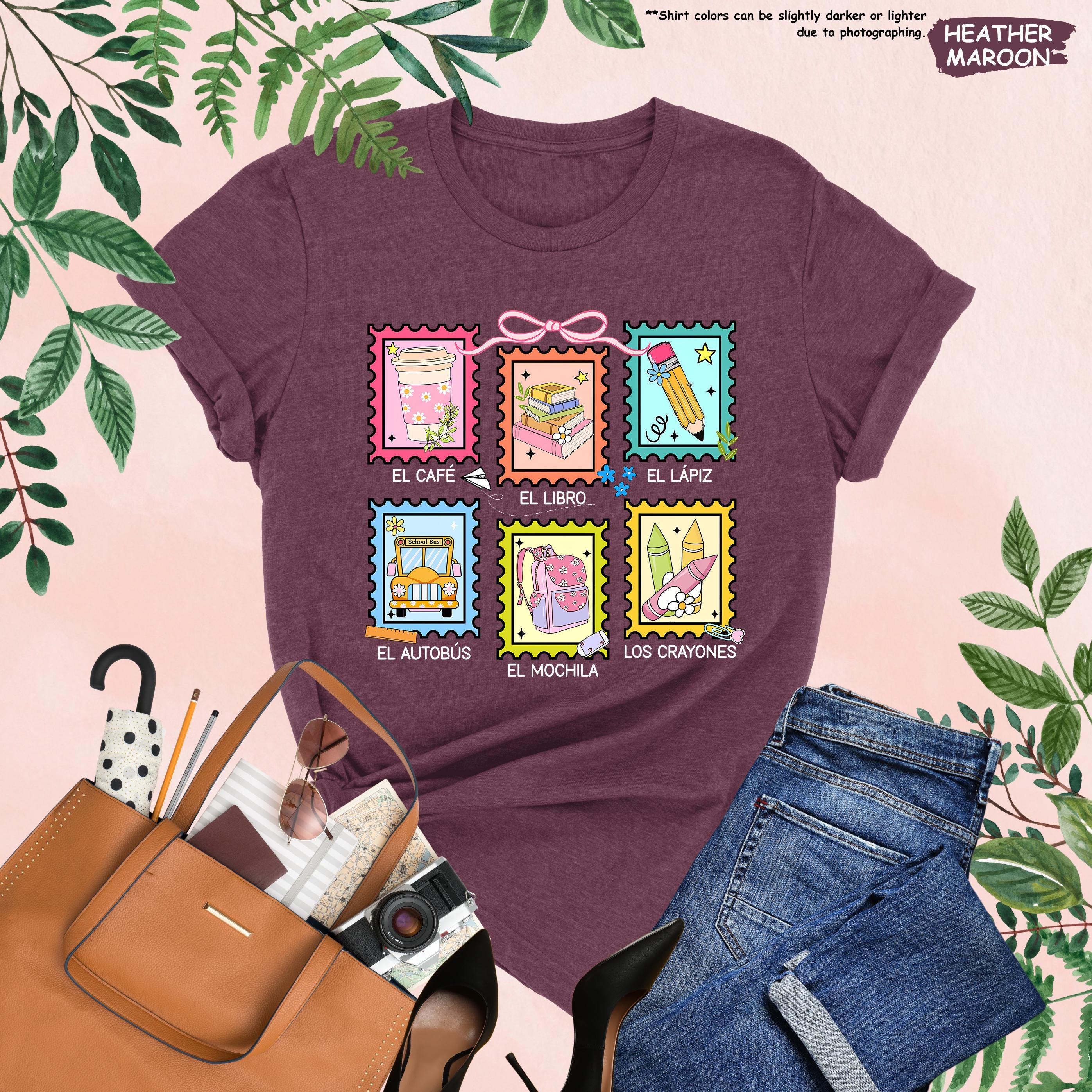Coquette Spanish Teacher Shirt, Maestra Shirt, Spanish Back to School Tee, Loteria Shirt, Bilingual Teacher Shirt, Gift for Spanish Teacher