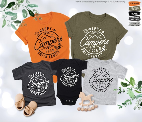 Custom Family Camp Shirt,Happy Campers 2026 Shirt,Family Camping Shirt,Camping Crew,Family Camping Trip,Family Matching Tee,Gift For Campers