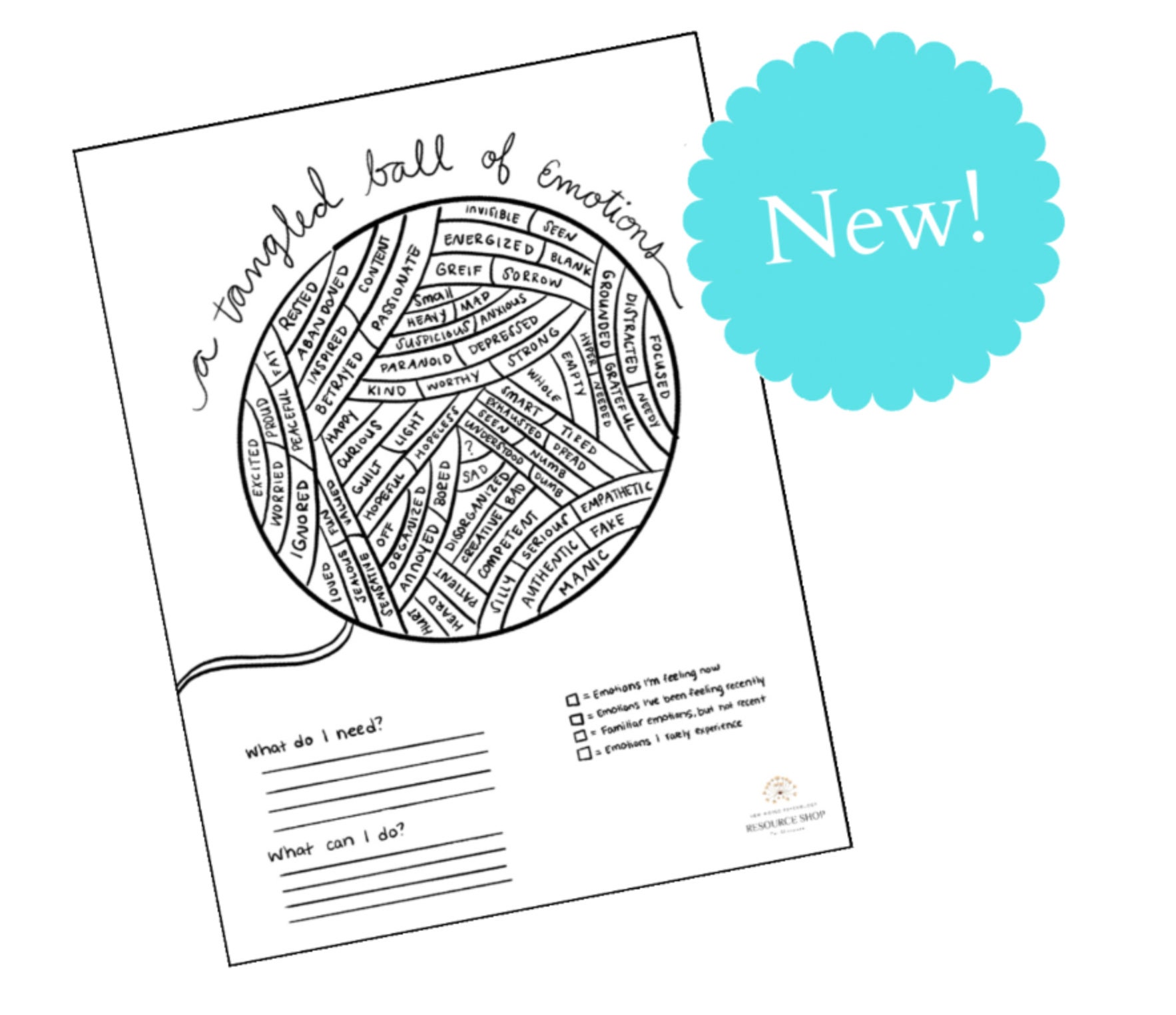 Tangled Ball of Emotions Mindfulness Worksheet Etsy Tangled Ball of Emotions Mindfulness Worksheet Etsy