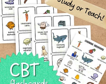 Cognitive Distortions Flashcards: CBT Therapy Tool (Digital Download)