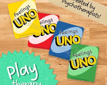 Play Therapy Feelings Uno Cards and Question Set