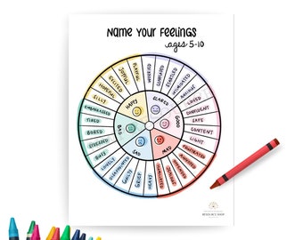 Feelings Wheel Handout: Child Edition