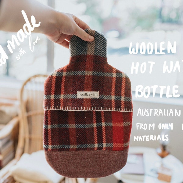 Australian Wool Handmade Hot Water Bottle Cover | Vintage | By Needle&Yarn