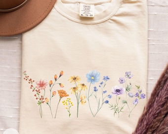 Comfort Colors Pride Flowers Shirt, Pride Month T-Shirt, LGBTQ Shirt, Wildflowers Shirt, Subtle Pride Shirt, Pride Shirt, Pride Month Tee