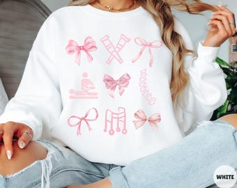 Physical Therapy Coquette Sweatshirt, Coquette Sweater, PT Sweatshirt, Soft Girl PT Sweater, Physical Therapy Grad Gift