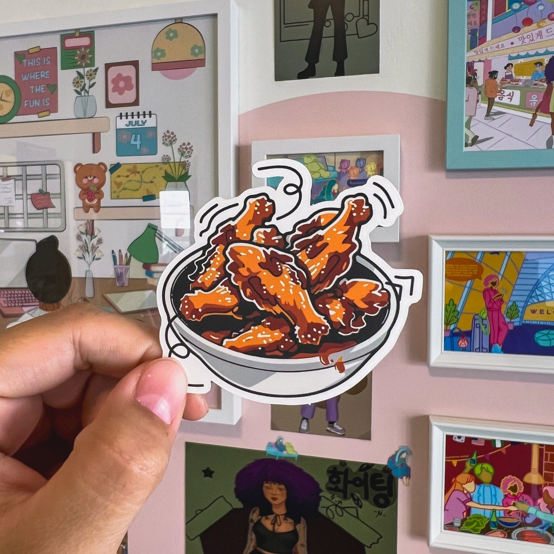 Fried Chicken Sticker Cute Korean Food Stickers Korean Drama Food Vibes