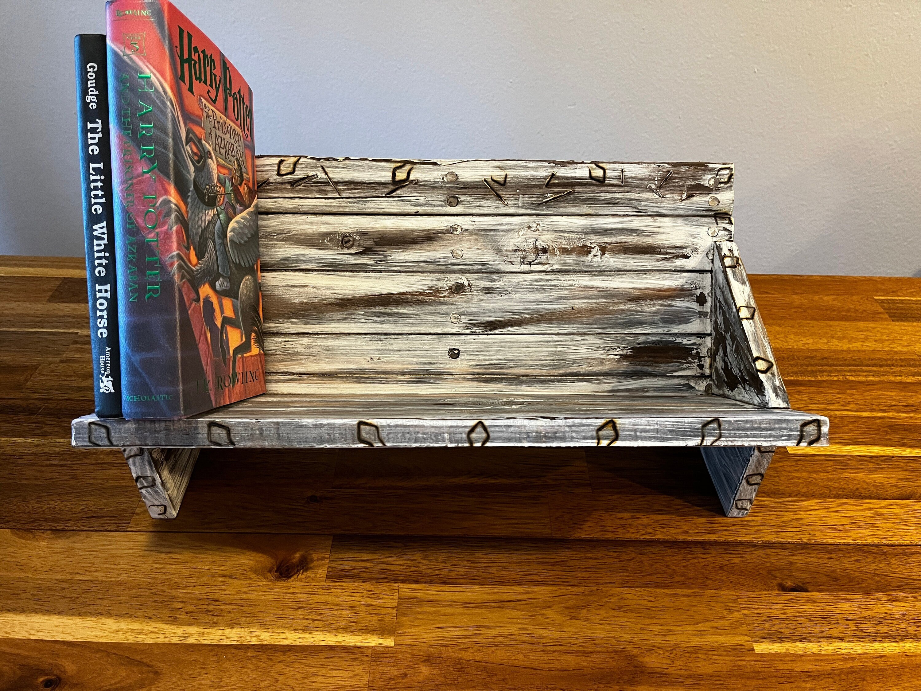 Rustic Tilted Tabletop Bookshelf handmade Aged Finish Etsy