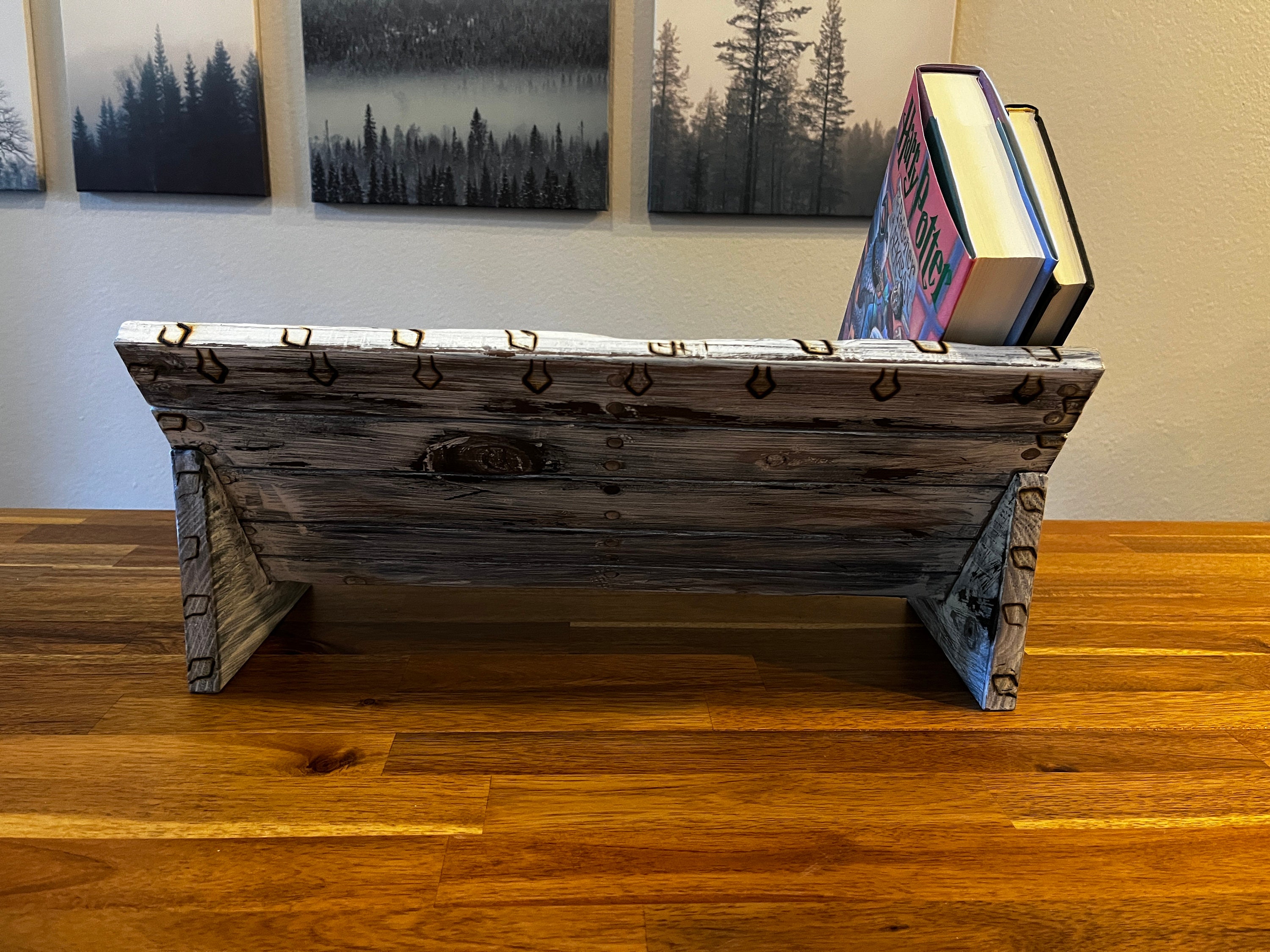Rustic Tilted Tabletop Bookshelf handmade Aged Finish Etsy