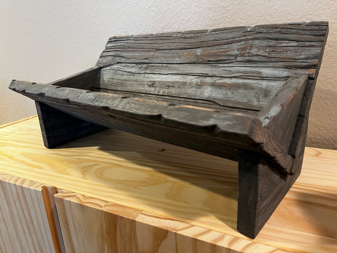 Rustic Tilted Tabletop Bookshelf handmade Aged Finish Etsy