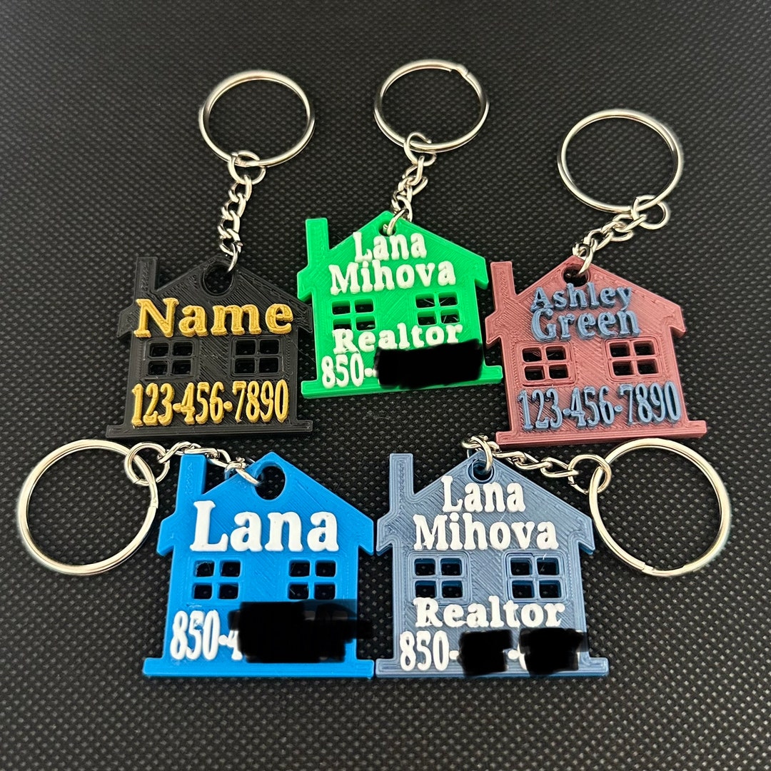 Realtor Name With R Custom Realtor Name Display Keychain Personalized 3D Printed Gifts ...