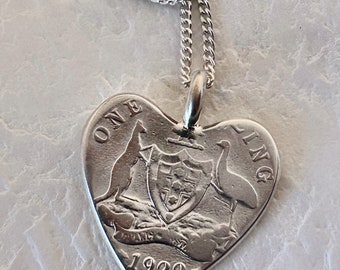 Sterling Silver | Australian Coin Heart Pendant