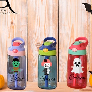 Personalized Kids Water Bottle, Halloween Water Bottle, Boo Water Tumbler, Kids Drinkware, Monster Kids Water Bottle, Spooky Kids Bottle
