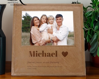 Personalized Photo Frame, Custom Leather Photo Frame, Father's Day Gifts, Engraved Photo Frame, Christmas Photo, Family Picture Frame
