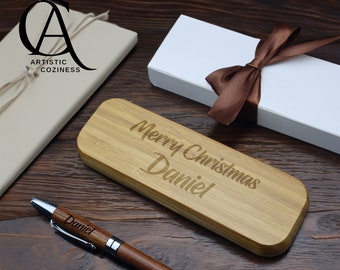 Personalized Wooden Pen Box, Custom Pen Holder Box, Laser Engraved Pen Container, Luxury Wooden Pen Case, Corporate Gifts