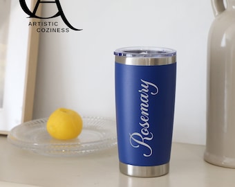 Personalized 20oz Stainless Steel Engraved Tumbler, Custom Insulated Tumbler, Travel Tumbler, Tumbler with Lid
