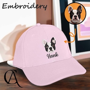 Customize Embroidered Pet Hat, Personalized Embroidered Pet Hat with Pet Photo, Pet Portrait Hat, Pet Lovers Hat, Custom Baseball Cap