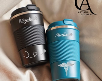 Personalized Nurse Mug, Nurse Coffee Mug, RN Gift, Insulated Coffee Mug, Nurse Graduation Gift, Nurse Appreciation Gift,Nursing Student gift