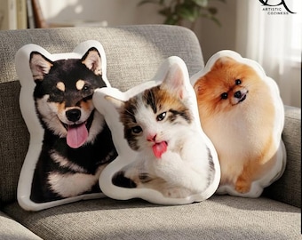 Custom Pet Pillow, Pet Throw Pillow, Dog Pillow, Cat Pillow, 3D Pet Pillow from Photo, Gift for Kid, Dog Gift, Personalized Pet Pillow Photo
