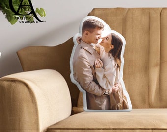Customized Couple Photo Pillow, Custom Girlfriend Boyfriend Face Pillow, Valentine Gift, Anniversary Gift, Wedding Gift, Photo Pillow