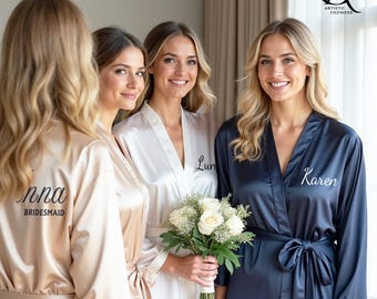 Gepersonaliseerde bruidsgewaden, bruidsmeisjesgewaden, bruidsmeisjesvoorstel, huwelijksgewaden, cadeau voor bruidsmeisje, damesgewaden, cadeau voor haar