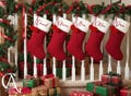 Custom Holidays Stockings, Christmas Stockings with Name, Red Stockings, Embroidered Family Stockings, Home Decoration, Xmas Stockings product logo
