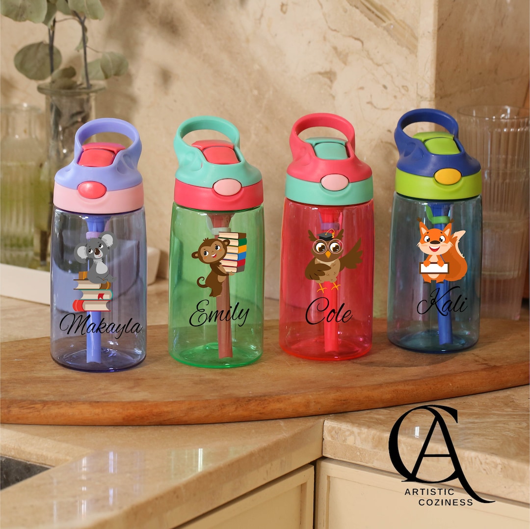 Lara Laser WorksPersonalized Kids Water Bottle For School W Name 25 Icons 10 Fonts Custom Water Bottle For Children 18 Oz 9 Colors Unicorn Gifts For Girls Bpa Free Double Wall Insulated