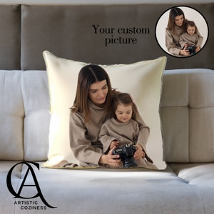 Individuelles Kissen mit Bild, Individuelles Couchkissen, Personalisiertes Fotokissen, Muttertagsgeschenk, Geschenk für Mama, Geschenk für Sie