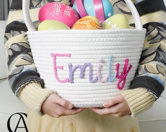 Custom Name Easter Basket, Girl Easter Basket, Boy Easter Basket, Baby First Easter, Kids Toy Storage, Toddler Easter Gifts, Gift for Kids