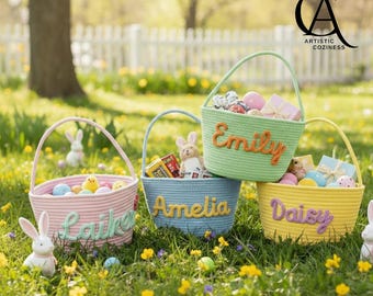 2026 Kids Easter Basket, Toddler Easter Gifts, Baby Easter Basket with Name, Easter Egg Basket, Gift Basket, Baby Shower Gifts, Bunny Basket