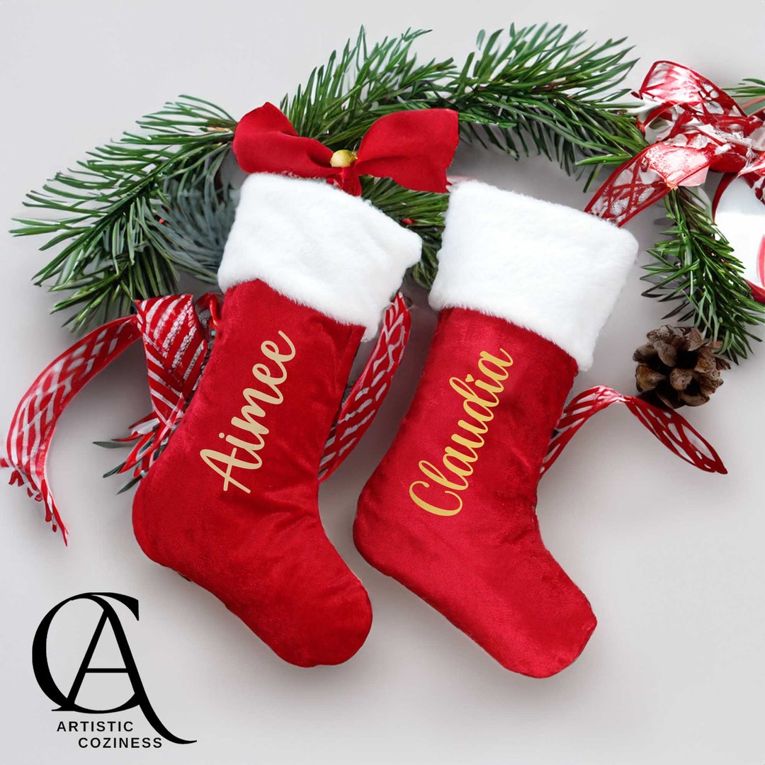 Personalized Christmas Family Stockings With Name Custom Etsy Australia Christmas Family Stockings