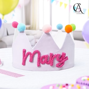 Benutzerdefinierte Kinder-Geburtstagskrone, Prinzessin Krone, Geburtstagskind-Krone, Kinder-Gastgeschenke, 1. Geburtstag Krone, Geburtstagshut, Kleinkind-Geburtstagskrone