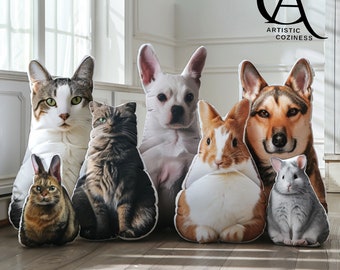 Custom Pet Pillow, Pet Throw Pillow, Dog Pillow, Cat Pillow, 3D Pet Pillow from Photo, Gift for Kid, Dog Gift, Personalized Pet Pillow Photo