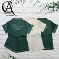 Personalized Satin Pajamas, Customize Bridal Pajamas, Bridesmaid Matching PJs, Short Pajamas Set, Bridesmaid Proposal Gifts, Christmas Pjs product logo