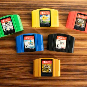 Estuche para juegos de Nintendo Switch - Estuche para cartuchos de Switch coleccionable retro para jugadores de N64 Organizador de colección de exhibición de N64 Almacenamiento de tarjetas de juego