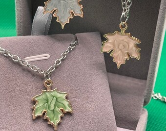 Maple Leaf Pendant/ Unique Necklace /Gift for birthdays/ Gift for Gift/ Holiday Gift/ Everyday Chic/OOTD/autumnal charm/ love and artistry