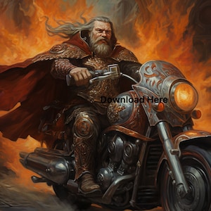 Descarga digital de pintura renacentista de motocicletas Harley Davidson