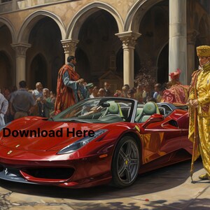 Descarga digital de pintura renacentista de superdeportivos
