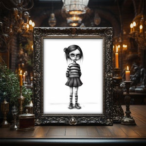 Suzie is Going Goth | Dark Academia Wall Art Print Gothic Decor Black
