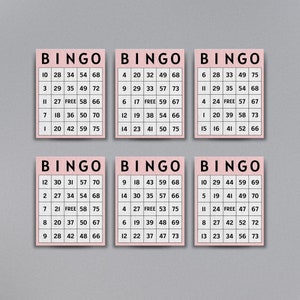 300 cartones de bingo únicos de color rojo vibrante / Perfecto para juegos de fiesta y ocasiones especiales / Paquetes digitales de 1/2/4/6
