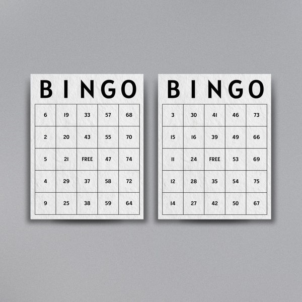 100 Plain White Bingo Cards, Digital Download, Versatile for All Events, 1/2/4/6 Cards Per Page Set, Perfect for Customization & Occasions
